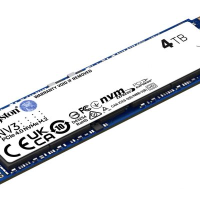SSD KINGSTON NV3 4TB M.2 PCIE 3D NAND Write speed 5000 MBytes/sec Read speed 6000 MBytes/sec MTBF 200000 hours SNV3S/4000G