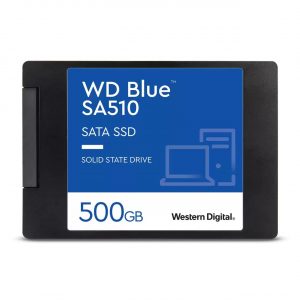SSD SANDISK Blue SA510 POWERED BY SANDISK 500 GB Serial ATA III Write speed 510 MB/s Read speed 560 MB/s 2.5″ 200xTBW rating MTBF 17500000 h WDS500G3B0A