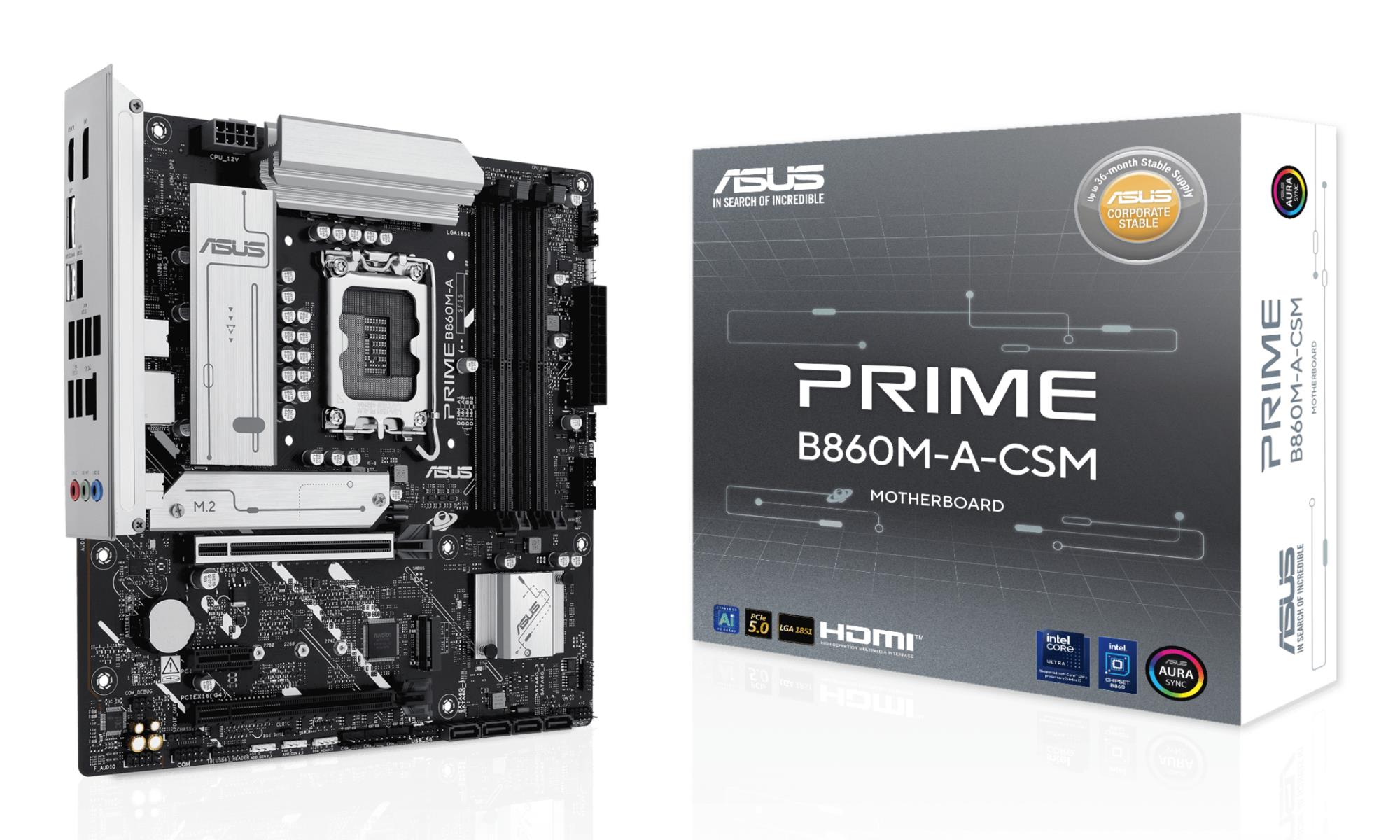 Mainboard ASUS Intel B860 Express LGA1851 Micro-ATX Memory DDR5 Memory slots 4 PRIMEB860M-A-CSM