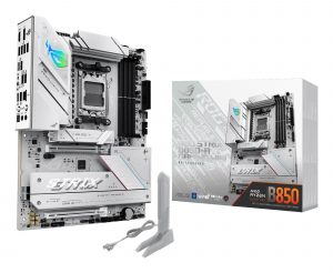 Mainboard ASUS AMD B850 SAM5 ATX Memory DDR5 Memory slots 4 1xPCI-Express 4.0 16x 1xPCI-Express 5.0 16x 4xM.2 1xHDMI 1xDisplayPort 12xUSB 2.0 3xUSB-C 1xOptical S/PDIF 1xRJ45 2xAudio port STRIXB850-AGAMINGWIFI