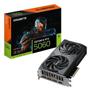 Graphics Card GIGABYTE NVIDIA GeForce RTX 5060 8 GB GDDR7 128 bit PCIE 5.0 16x GPU 2512 MHz GV-N5060WF2OC-8GD