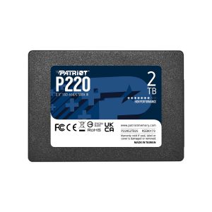 SSD PATRIOT P220 2TB SATA Write speed 500 MBytes/sec Read speed 550 MBytes/sec 2,5" TBW 960 TB P220S2TB25