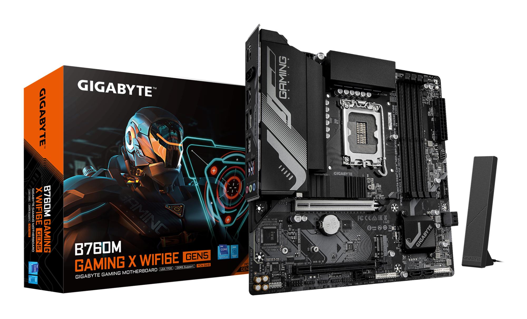 Mainboard GIGABYTE Intel B760 Express LGA1700 Micro-ATX Memory DDR5 Memory slots 4 B760MGXWF6EGEN5