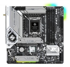 Mainboard ASROCK Intel B760 Express LGA1700 Micro-ATX Memory DDR5 Memory slots 4 1xPCI-Express 4.0 1x 1xPCI-Express 5.0 16x 4xM.2 1xHDMI 1xDisplayPort 2xUSB 2.0 5xUSB 3.2 1xUSB-C 1xPS/2 1xRJ45 3xAudio port B760MSTEELLEGENDWIFI