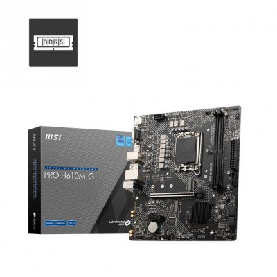 Mainboard MSI PRO H610M-G Intel H610 LGA 1700 micro ATX RAM DDR5-SDRAM 2xSlots 1xPCI Express x1 slots 1xPCI Express x16 slots 1xNumber of M.2 (M) slots PROH610M-G