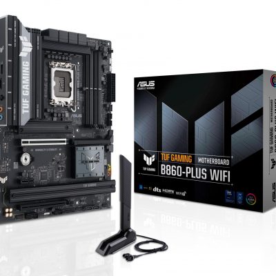 Mainboard ASUS Intel B860 Express LGA1851 ATX Memory DDR5 Memory slots 4 1xPCI-Express 4.0 1x 1xPCI-Express 4.0 16x 1xPCI-Express 5.0 16x 3xM.2 1xHDMI 1xDisplayPort 2xUSB 2.0 3xUSB 3.0 2xUSB 3.2 1xUSB-C 1xOptical S/PDIF 1xRJ45 5xAudio port TUFGAMINGB860-PLUSWIFI