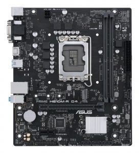 Mainboard ASUS Intel H610 LGA1700 Micro-ATX Memory DDR4 Memory slots 2 1xPCI-Express 1x 1xPCI-Express 16x 1xM.2 1x15pin D-sub 2xDVI-D 1xHDMI 2xUSB 2.0 2xUSB 3.2 2xPS/2 1xRJ45 3xAudio port PRIMEH610M-RD4-SI