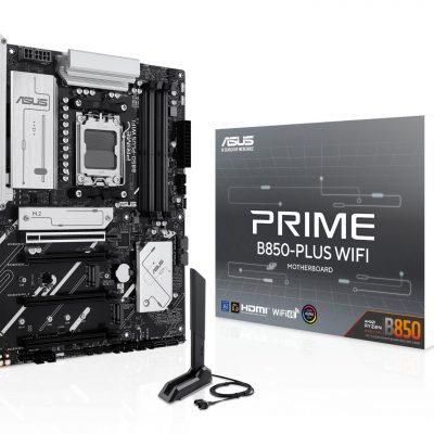 Mainboard ASUS AMD B850 SAM5 ATX Memory DDR5 Memory slots 4 2xPCI-Express 3.0 16x 1xPCI-Express 4.0 16x 1xPCI-Express 5.0 16x 3xM.2 1xHDMI 1xDisplayPort 3xUSB 2.0 5xUSB 3.2 type B 2xUSB-C 3xAudio port PRIMEB850-PLUSWIFI