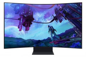 LCD Monitor SAMSUNG 55" Gaming/Curved Matte Panel VA 3840x2160 16:9 165Hz 1 ms Speakers Colour Black LS55CG970NUXDU