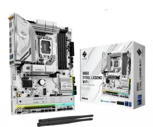 Mainboard ASROCK Intel B860 Express LGA1851 ATX Memory DDR5 Memory slots 4 1xPCI-Express 4.0 16x 1xPCI-Express 5.0 16x 1xM.2 1xHDMI 1xDisplayPort 1xAudio-Out 1xMicrophone 3xUSB 2.0 6xUSB 3.2 1xUSB-C w/Thunderbolt 1xOptical S/PDIF 1xRJ45 B860STEELLEGENDWIFI