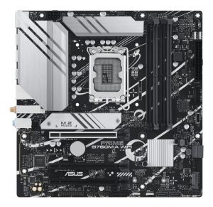 Mainboard ASUS Intel B760 Express LGA1700 Micro-ATX Memory DDR5 Memory slots 4 3xPCI-Express 4.0 16x 2xM.2 2xHDMI 1xDisplayPort 4xUSB 2.0 2xUSB 3.2 1xPS/2 1xRJ45 3xAudio port PRIMEB760M-AWIFI