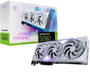 Graphics Card MSI NVIDIA GeForce RTX 5080 16 GB GDDR7 256 bit PCIE 5.0 16x Dual Slot Fansink 1xHDMI 3xDisplayPort 508016GGAMTRIOOCWHI