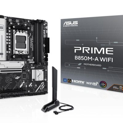Mainboard ASUS AMD B850 SAM5 Micro-ATX Memory DDR5 Memory slots 4 1xPCI-Express 4.0 16x 1xPCI-Express 5.0 16x 3xM.2 1xHDMI 2xDisplayPort 4xUSB 2.0 4xUSB 3.2 1xRJ45 3xAudio port PRIMEB850M-AWIFI