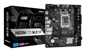 Mainboard ASROCK Intel H610 LGA1700 Micro-ATX Memory DDR5 Memory slots 2 1xPCI-Express 3.0 1x 1xPCI-Express 4.0 16x 1xM.2 2xHDMI 4xUSB 2.0 2xUSB 3.2 1xPS/2 1xRJ45 3xAudio port H610M-H2/M.2D5