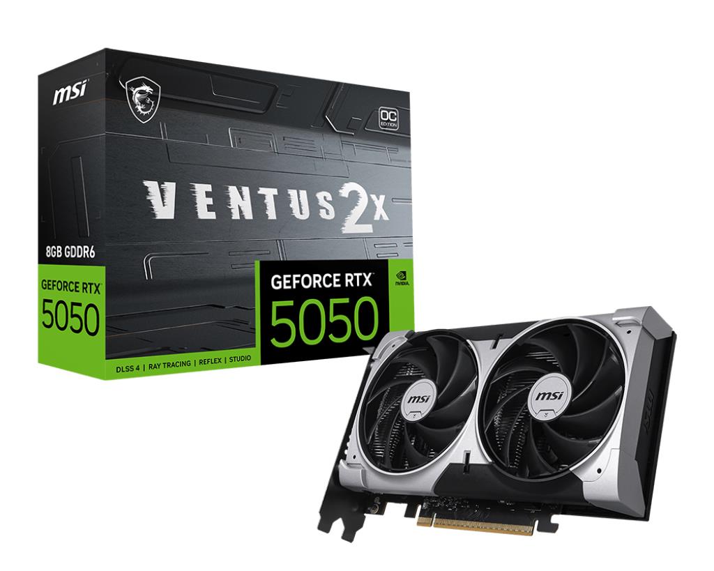 Graphics Card MSI NVIDIA GeForce RTX 5050 8 GB GDDR6 128 bit PCI Express x16 5.0 Active RTX50508GVENTUS2XOC