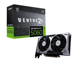Graphics Card MSI NVIDIA GeForce RTX 5060 8 GB GDDR7 128 bit PCIE 5.0 16x Dual Slot Fansink RTX50608GVENTUS2XOC