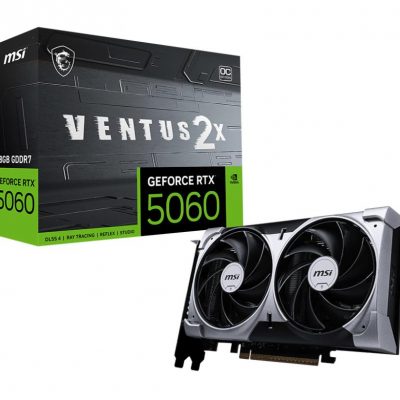 Graphics Card MSI NVIDIA GeForce RTX 5060 8 GB GDDR7 128 bit PCIE 5.0 16x Dual Slot Fansink RTX50608GVENTUS2XOC
