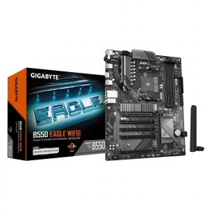 Mainboard GIGABYTE AMD B550 Socket AM4 ATX RAM DDR4-SDRAM 4xSlots Wi-Fi Yes Bluetooth Yes 2xNumber of M.2 (M) slots B550 EAGLE WIFI6 B550EAGLEWIFI61.0