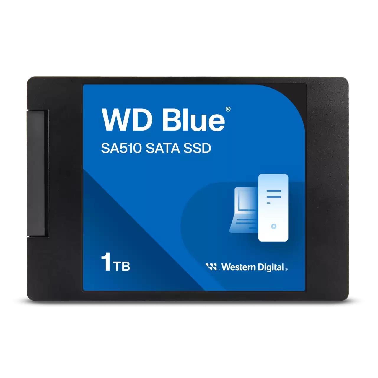 SSD SANDISK Blue SA510 POWERED BY SANDISK 1000 GB Serial ATA III Write speed 520 MB/s Read speed 560 MB/s 2.5" 400xTBW rating MTBF 17500000 h WDS100T3B0A