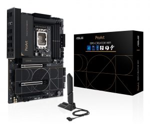 Mainboard ASUS Intel Z890 LGA1851 ATX Memory DDR5 Memory slots 4 1xPCI-Express 4.0 16x 2xPCI-Express 5.0 16x 5xM.2 1xHDMI 1xDisplayPort 1xAudio-In 1xAudio-Out 1xUSB 2.0 6xUSB 3.2 3xUSB-C w/Thunderbolt 1xRJ45 PROARTZ890-CREATORWIFI