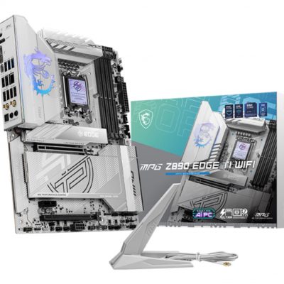 Mainboard MSI Intel Z890 LGA1851 ATX Memory DDR5 Memory slots 4 1xPCI-Express 1x 2xPCI-Express 16x 5xM.2 1xHDMI 1xAudio-In 1xAudio-Out 1xUSB 2.0 4xUSB 3.0 4xUSB 3.1 1xUSB-C 1xOptical S/PDIF 1xRJ45 2xThunderbolt MPGZ890EDGETIWIFI