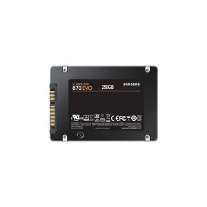SSD SAMSUNG 870 EVO 250GB SATA MLC Write speed 530 MBytes/sec Read speed 560 MBytes/sec 2,5″ TBW 150 TB MTBF 1500000 hours MZ-77E250B/EU