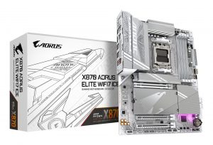 Mainboard GIGABYTE AMD X870 Socket AM5 ATX RAM DDR5-SDRAM 4xSlots On-board graphics card Yes Wi-Fi Yes Bluetooth Yes 4xNumber of M.2 (M) slots X870 AORUS ELITE WIFI7 ICE X870AELITEWF7ICE1.1