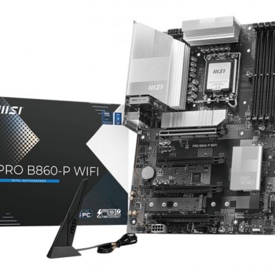 Mainboard MSI Intel B860 Express LGA1851 ATX Memory DDR5 Memory slots 4 2xPCI-Express 4.0 1x 1xPCI-Express 4.0 4x 1xPCI-Express 5.0 16x 3xM.2 1xHDMI 1xDisplayPort 8xUSB 2.0 2xUSB 3.2 1xUSB-C 1xRJ45 3xAudio port 1xThunderbolt PROB860-PWIFI
