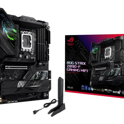 Mainboard ASUS Intel Z890 LGA1851 ATX Memory DDR5 Memory slots 4 1xPCI-Express 4.0 16x 1xPCI-Express 5.0 16x 5xM.2 1xHDMI 1xDisplayPort 1xAudio-In 1xAudio-Out 2xUSB 2.0 4xUSB 3.0 4xUSB 3.1 2xUSB-C 2xUSB-C w/Thunderbolt 1xOptical S/PDIF 1xRJ45 ROGSTRIXZ890-FGAMWIFI