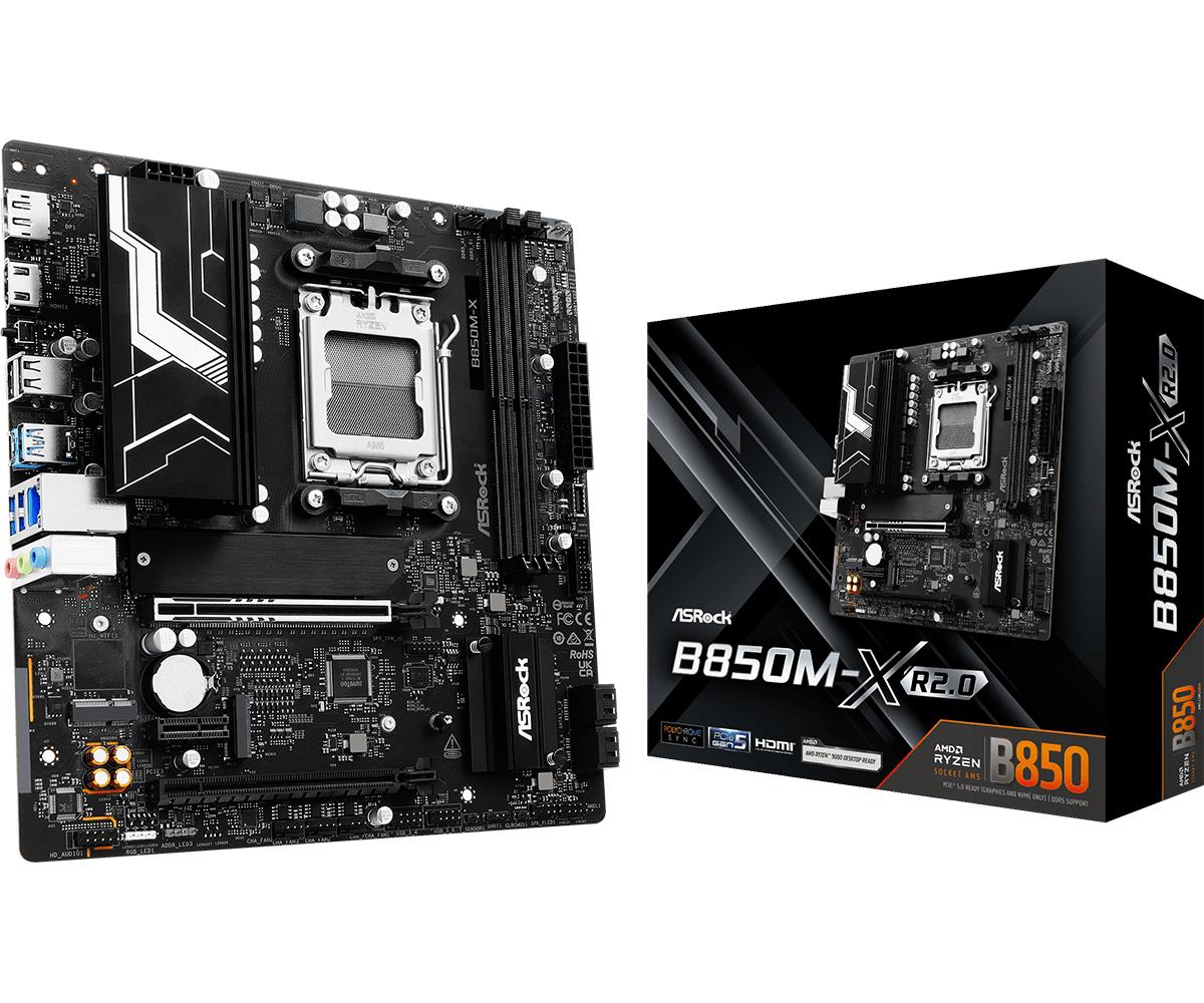 Mainboard ASROCK AMD B850 Socket AM5 micro ATX RAM DDR5-SDRAM 2xSlots 1xNumber of M.2 (M) slots B850M-X R2.0 B850M-XR2.0