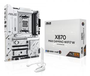 Mainboard ASUS AMD X870 SAM5 ATX Memory DDR5 Memory slots 4 1xPCI-Express 3.0 16x 2xPCI-Express 4.0 16x 1xPCI-Express 5.0 16x 3xM.2 1xHDMI 4xUSB 2.0 4xUSB 3.2 2xUSB-C 1xOptical S/PDIF 1xRJ45 3xAudio port X870MAXGAMINGWIFI7W