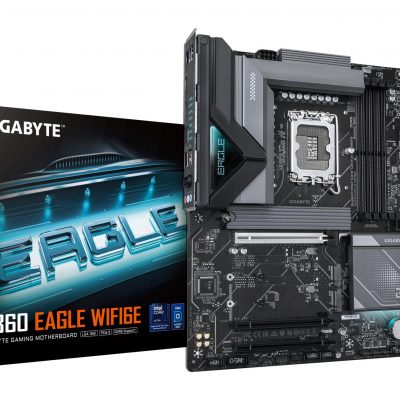 Mainboard GIGABYTE Intel B860 Express LGA1851 ATX Memory DDR5 Memory slots 4 3xPCI-Express 16x 3xM.2 1xHDMI 1xDisplayPort 1xAudio-In 1xAudio-Out 1xMicrophone 4xUSB 2.0 1xUSB 3.2 1xUSB-C 1xPS/2 1xRJ45 B860EAGLEWIFI6E1.0