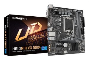 Mainboard GIGABYTE Intel H610 LGA1700 Micro-ATX Memory DDR4 Memory slots 2 1xPCI-Express 3.0 1x 1xPCI-Express 4.0 16x 1xM.2 1x15pin D-sub 1xHDMI 4xUSB 2.0 2xUSB 3.2 1xPS/2 1xRJ45 3xAudio port H610MHV3DDR4