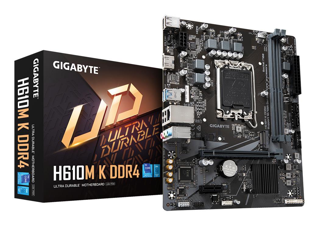 Mainboard GIGABYTE Intel H610 LGA1700 Micro-ATX Memory DDR4 Memory slots 2 H610MKDDR42.0