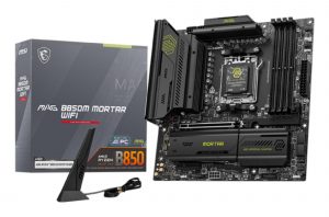 Mainboard|MSI|AMD B850|SAM5|Micro-ATX|Memory DDR5|Memory slots 4|1xPCI-Express 4.0 4x |1xPCI-Express 4.0 8x|1xPCI-Express 4.0 16x|1xPCI-Express 5.0 16x|3xM.2|1xHDMI|3xUSB 2.0|4xUSB 3.2|2xUSB-C|1xOptical S/PDIF|1xRJ45|2xAudio port|MAGB850MMORTARWIFI