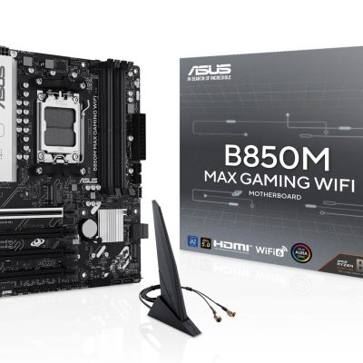 Mainboard ASUS AMD B850 SAM5 Micro-ATX Memory DDR5 Memory slots 4 3xPCI-Express 4.0 16x 1xPCI-Express 5.0 16x 3xM.2 1xHDMI 1xDisplayPort 5xUSB 2.0 2xUSB 3.2 2xUSB-C 1xRJ45 3xAudio port B850MMAXGAMINGWIFI