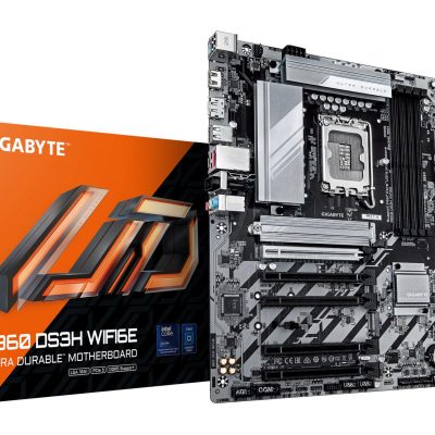 Mainboard GIGABYTE Intel B860 Express LGA1851 ATX Memory DDR5 5xPCI-Express 16x 2xM.2 1xHDMI 1xDisplayPort 1xAudio-In 1xAudio-Out 1xMicrophone 1xUSB 2.0 1xUSB 3.2 1xUSB-C 1xPS/2 1xRJ45 B860DS3HWIFI6E1.0