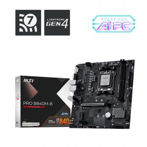 Mainboard MSI AMD B840 SAM5 Micro-ATX Memory DDR5 Memory slots 2 PROB840M-B