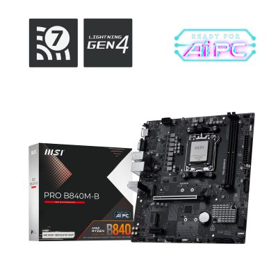 Mainboard MSI AMD B840 SAM5 Micro-ATX Memory DDR5 Memory slots 2 PROB840M-B
