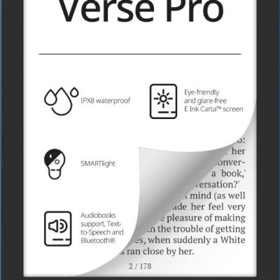E-Reader POCKETBOOK Verse Pro 6" 1072x1448 1xUSB-C Wireless LAN Bluetooth Azure PB634-A-WW