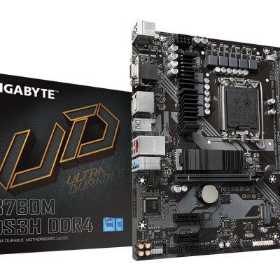 Mainboard GIGABYTE B760M DS3H DDR4 Intel B760 Express LGA 1700 micro ATX RAM DDR4-SDRAM 4xSlots 2xNumber of M.2 (M) slots B760MDS3HDDR4