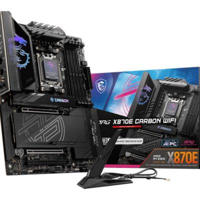 Mainboard MSI AMD X870E SAM5 ATX Memory DDR5 Memory slots 4 3xPCI-Express 16x 1xPCI-Express 4.0 4x 1xPCI-Express 5.0 4x 1xPCI-Express 5.0 16x 4xM.2 4xUSB 2.0 4xUSB 3.2 3xUSB-C 1xOptical S/PDIF 2xRJ45 2xAudio port MPGX870ECARBONWIFI