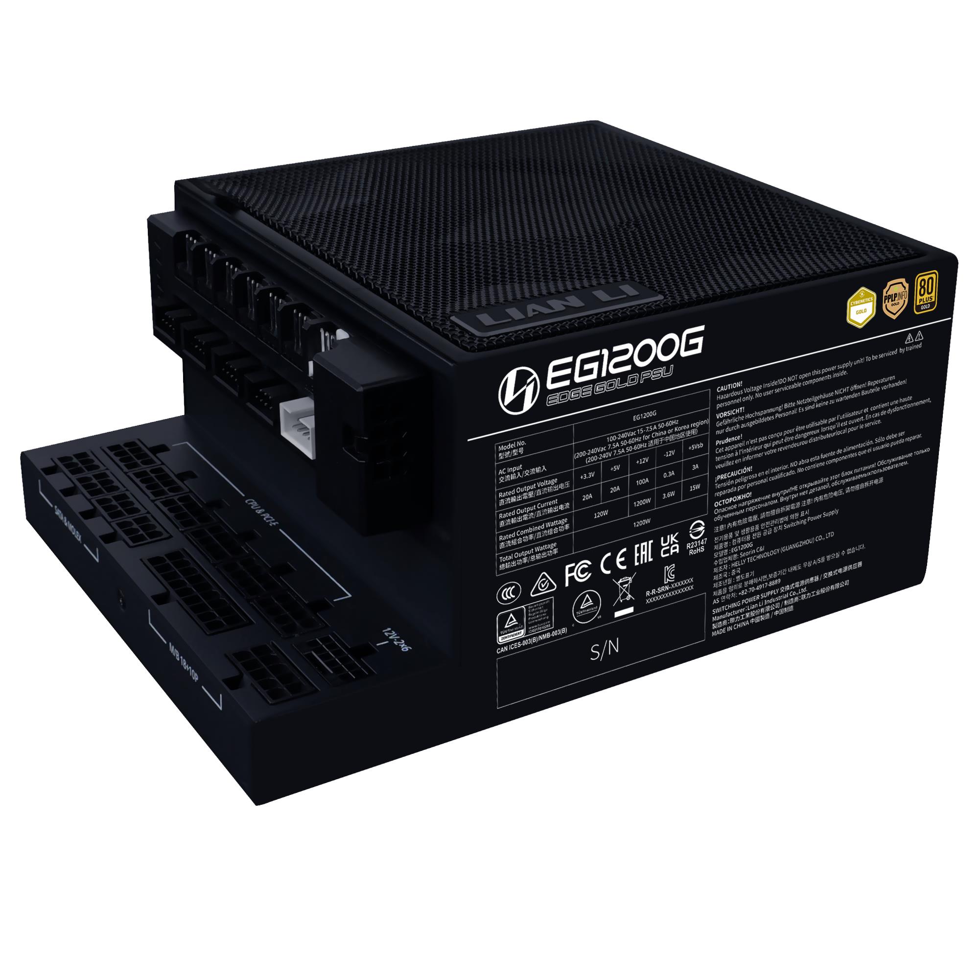 Power Supply LIAN LI EDGE GOLD 1200 1200 Watts Efficiency 80 PLUS GOLD PFC Active G9P.EG1200G.BH00.EU