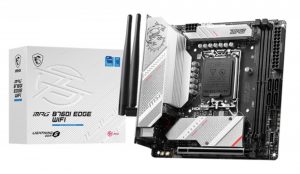 Mainboard MSI Intel B760 Express LGA1700 Mini-ITX Memory DDR5 Memory slots 2 1xPCI-Express 16x 2xM.2 1xHDMI 1xDisplayPort 2xUSB 2.0 5xUSB 3.2 1xUSB-C 1xRJ45 3xAudio port MPGB760IEDGEWIFI