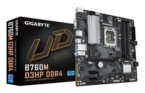 Mainboard GIGABYTE Intel B760 Express LGA1700 Micro-ATX Memory DDR4 Memory slots 4 2xPCI-Express 3.0 1x 1xPCI-Express 4.0 16x 2xM.2 1x15pin D-sub 1xHDMI 1xDisplayPort 6xUSB 2.0 5xUSB 3.2 1xUSB-C 1xPS/2 1xRJ45 3xAudio port B760MD3HPDDR4