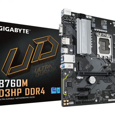 Mainboard GIGABYTE Intel B760 Express LGA1700 Micro-ATX Memory DDR4 Memory slots 4 2xPCI-Express 3.0 1x 1xPCI-Express 4.0 16x 2xM.2 1x15pin D-sub 1xHDMI 1xDisplayPort 6xUSB 2.0 5xUSB 3.2 1xUSB-C 1xPS/2 1xRJ45 3xAudio port B760MD3HPDDR4