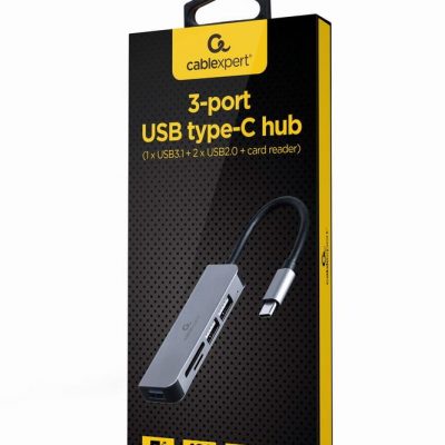 I/O HUB USB-C 3PORT+CR/UHB-CM-CRU3P1U2P2-01 GEMBIRD