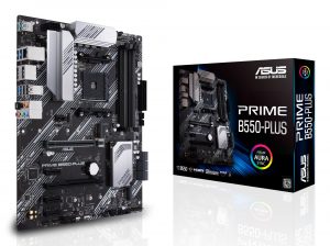 Mainboard ASUS AMD B550 SAM4 ATX 3xPCI-Express 3.0 1x 1xPCI-Express 3.0 16x 2xM.2 1xPCI-Express 4.0 16x Memory DDR4 Memory slots 4 1xHDMI 1xDisplayPort 2xUSB 2.0 1xUSB type C 5xUSB 3.2 1xOptical S/PDIF 1xRJ45 5xAudio port PRIMEB550-PLUS