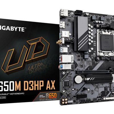 Mainboard GIGABYTE AMD B650 Socket AM5 micro ATX RAM DDR5-SDRAM 4xSlots Wi-Fi Yes Bluetooth Yes 2xNumber of M.2 (M) slots B650M D3HP AX 1.3 B650MD3HPAX1.3