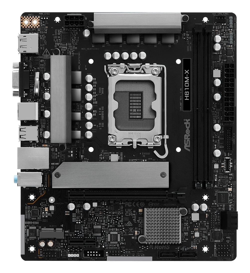 Mainboard ASROCK Intel H810 LGA1851 Micro-ATX Memory DDR5 Memory slots 2 H810M-X